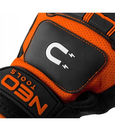 RĘKAWICE ROBOCZE OCHRONNE Z MAGNESEM 10'' NEO POWŁOKA GUMOWA NA PALCACH