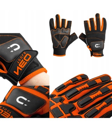 RĘKAWICE ROBOCZE OCHRONNE Z MAGNESEM 10" BEZ PALCÓW NEO PRECYZYJNY CHWYT