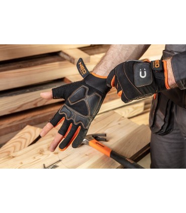 RĘKAWICE ROBOCZE OCHRONNE Z MAGNESEM 10" BEZ PALCÓW NEO PRECYZYJNY CHWYT