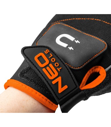 RĘKAWICE ROBOCZE OCHRONNE Z MAGNESEM 10" BEZ PALCÓW NEO PRECYZYJNY CHWYT