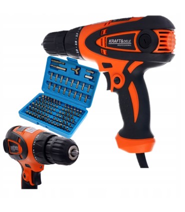 WIERTARKA WKRĘTARKA SIECIOWA ZESTAW 100 BITÓW WIERTARKO-WKRĘTARKA 280W LED