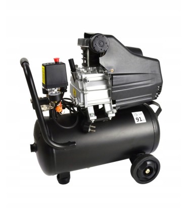 KOMPRESOR OLEJOWY SPRĘŻARKA 24L OLEJ PISTOLET WĄŻ 8 BAR CHŁODZONY OLEJEM