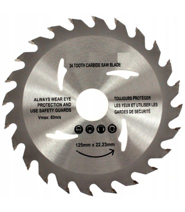 TARCZA TNĄCA TCT DO DREWNA 125/22.2/24T ROWKI KOMPENSACYJNE PRECYZYJNA