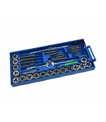 NARZYNKI I GWINTOWNIKI / KALIBROWNIKI 40el. STAL STOPOWA PORĘCZNE PUDEŁKO