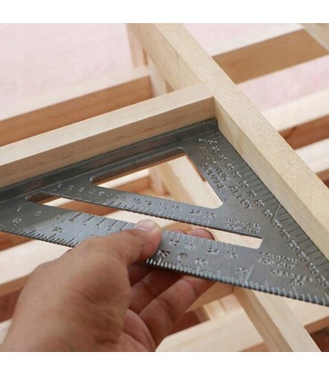 KĄTOWNIK STOLARSKI ALUMINIOWY 305MM PRZYMIAR TABELA PRZELICZENIOWA KROKWI