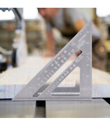 KĄTOWNIK STOLARSKI ALUMINIOWY 305MM PRZYMIAR TABELA PRZELICZENIOWA KROKWI