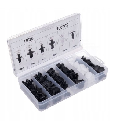 SPINKI MOCUJĄCE DO TAPICERKI KLIPSY 100 EL WYGODNE PORĘCZNE PUDEŁKO