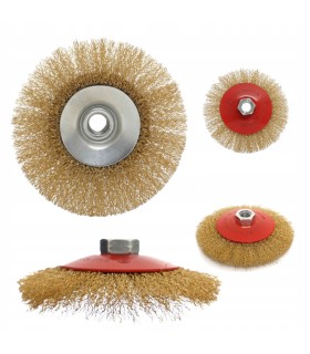 SZCZOTKA OBROTOWA BOCZNA MOSIĘŻNA MOSIĄDZ 115MM DRUCIANA