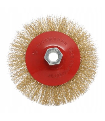 SZCZOTKA OBROTOWA BOCZNA MOSIĘŻNA MOSIĄDZ 115MM DRUCIANA