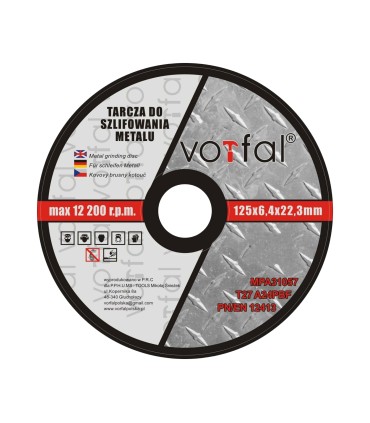 Tarcza Do Szlifowania Metalu Stali 125x6 mm Ziarna Ścierne z Tlenku Glinu