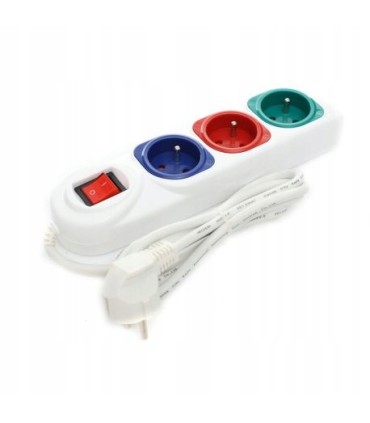 PRZEDŁUŻACZ LISTWA 3 GNIAZDA UZIEMIENIE 1.5M MIEDZIANA INSTALACJA RTV AGD