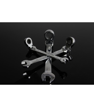 KLUCZE ŁAMANE PŁASKO OCZKOWE GRZECHOTKA 3SZT 8-13MM CRV HARTOWANE