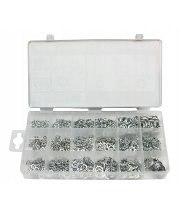 PODKŁADKI ZABEZPIECZAJĄCE ZESTAW 720 SZTUK STAL OCYNKOWANA WYGODNE PUDEŁKO