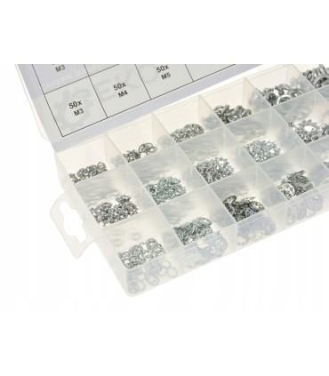 PODKŁADKI ZABEZPIECZAJĄCE ZESTAW 720 SZTUK STAL OCYNKOWANA WYGODNE PUDEŁKO
