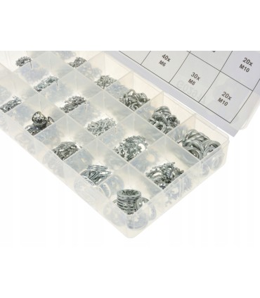 PODKŁADKI ZABEZPIECZAJĄCE ZESTAW 720 SZTUK STAL OCYNKOWANA WYGODNE PUDEŁKO