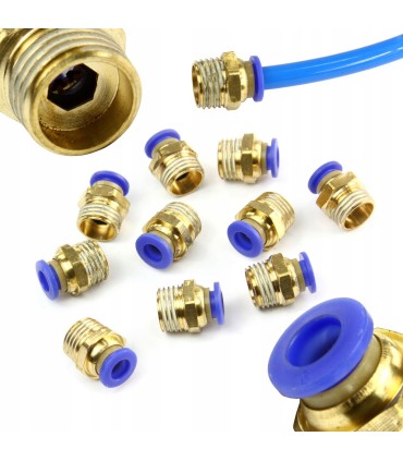 ZESTAW SZYBKOZŁĄCZEK PNEUMATYCZNYCH GWINTOWANYCH 1/4" 6MM 10SZT