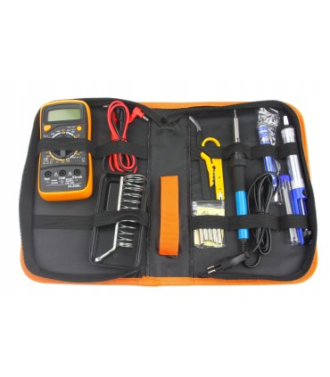LUTOWNICA PRECYZYJNA KOLBOWA MULTIMETR ODSYSACZ DUŻY ZESTAW ETUI CYNA GĄBKA