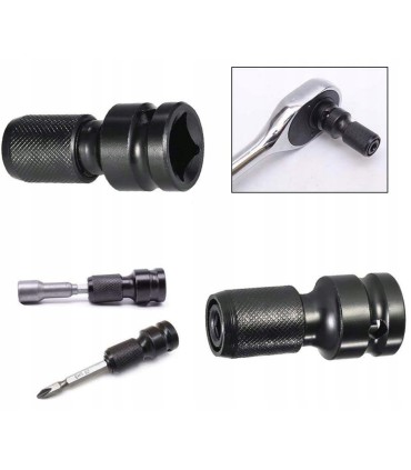 ADAPTER UDAROWY BIT KLUCZY PNEUMATYCZNYCH 1/2" - 1/4" SOLIDNA STAL STOPOWA