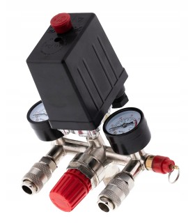 PRESOSTAT WŁĄCZNIK CIŚNIENIOWY Z MANOMETREM TYP T SZYBKOZŁĄCZKI EURO 230V