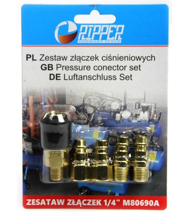 ZŁĄCZKI CIŚNIENIOWE ROZMIAR 1/4" ZESTAW 5 SZTUK MOSIĘŻNE WYSOKA JAKOŚC