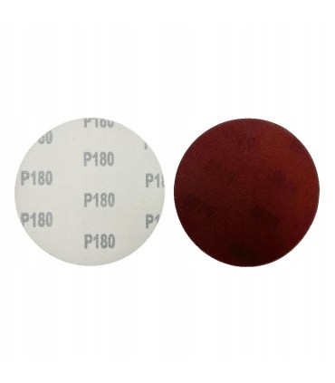 PAPIER ŚCIERNY BEZ DZIUR Z RZEPEM NA DYSK 125/180 10 SZT KOMPLET