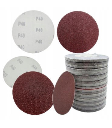 PAPIER ŚCIERNY BEZ DZIUR Z RZEPEM NA DYSK 125/40 10 SZT KOMPLET