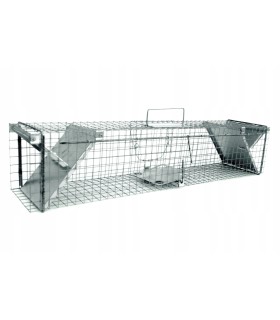PUŁAPKA ŻYWOŁAPKA NA KUNY NORKI KLATKA 82x17x20 ZAPADKOWO-ZATRZASKOWA