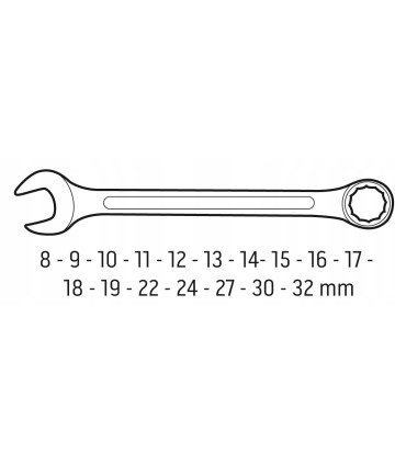Klucze płasko-oczkowe 8-32 mm 17e