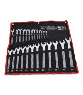ZESTAW KLUCZY PŁASKO-OCZKOWYCH KLUCZE 25 ELEMENTÓW 6-32 MM 25 GW STAL CRV