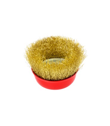 SZCZOTKA DRUCIANA CZOŁOWA KARBOWANY MOSIĄDZOWANY DRUT GWINT M14 75MM