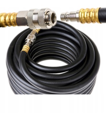 WĄŻ PNEUMATYCZNY ZAKUWANY 6X13X15M PRZEWÓD ZAKUTY Z SZYBKOZŁĄCZKAMI 20 BAR