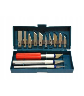 SKALPELE NOŻYKI MODELARSKIE ZESTAW 13 ELEMENTÓW ANTYPOŚLIZGOWY UCHWYT