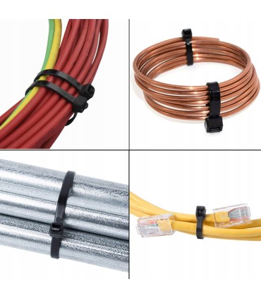 OPASKI ZACISKOWE KABLOWE CZARNE TRYTYTYKI TRYTKI 2.5x120 MM 100 SZTUK