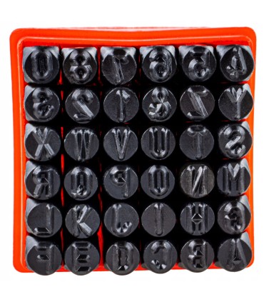 ZESTAW ZNACZNIKÓW ZNACZNIKI NUMERATORY 36EL LITERY CYFRY 6MM PUDEŁKO