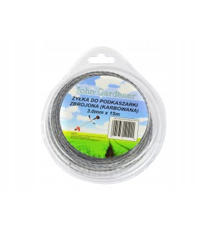 ŻYŁKA ZBROJONA KARBOWANA DO PODKASZARKI KOSY 3,0MMx15M KWADRAT STALOWY DRUT