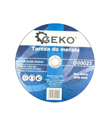 TARCZE DO METALU 230x2,0mm 5 SZTUK TNĄCE WZMACNIANE DO BLACH RUR PROFILI