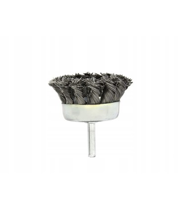 SZCZOTKA DRUCIANA CZOŁOWA PLECIONA 75MM 3" Z TRZPIENIEM STALOWA 4,5K RPM