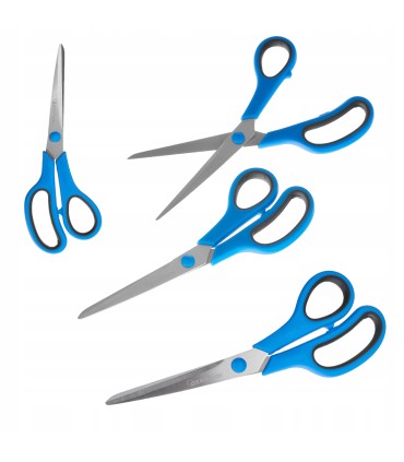 NOŻYCZKI 210MM DŁUGIE WYGIĘTE OSTRE BIUROWE ZE STALI NIERDZEWNEJ 1.8MM