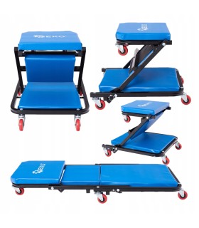 LEŻANKA WARSZTATOWA 2 W 1 FUNKCJA STOŁKA TABORET KOMFORTOWA TAPICERKA