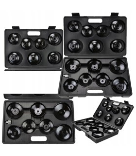 KLUCZE DO FILTRÓW OLEJU ZESTAW WALIZKA 15SZT NASADOWE KOMPLET 3/8" I 1/2"