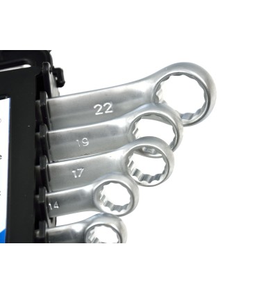 KLUCZE PŁASKO-OCZKOWE ZESTAW SATYNOWE 12EL 6-22MM STAL STOPOWA CRV PŁASKIE