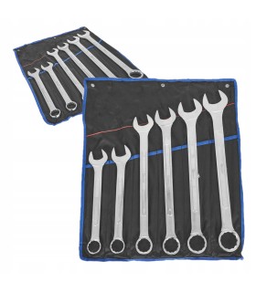 KLUCZE PŁASKO-OCZKOWE ZESTAW SATYNA 34-50MM PŁACHTA 6EL CRV PŁASKIE