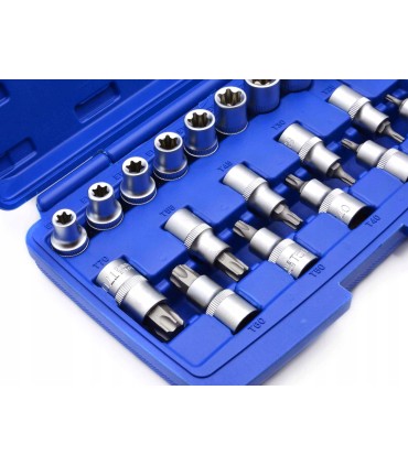 NASADKI I BITY TORX ZESTAW 1/2" 19SZT KOMPLET CRV E10-E24 T20-T70 PROF