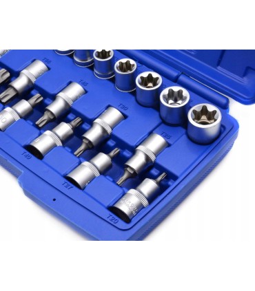 NASADKI I BITY TORX ZESTAW 1/2" 19SZT KOMPLET CRV E10-E24 T20-T70 PROF
