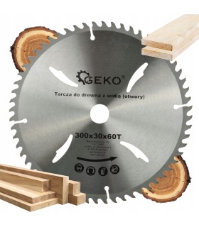 Tarcza Do Drewna 300x30x60 Zębów z Otworami Drewno Miękkie Twarde Węglik