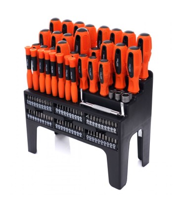 ZESTAW 100EL ŚRUBOKRĘTÓW WKRĘTAKÓW ŚRUBOKRĘTY WKRĘTAKI KRZYŻAKI PŁASKIE BIT