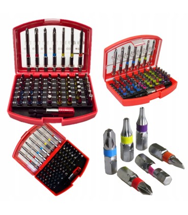 BITY ZESTAW BITÓW KOŃCÓWEK WKRĘTAKOWYCH 56 ELEMENTÓW SOLIDNA WALIZECZKA