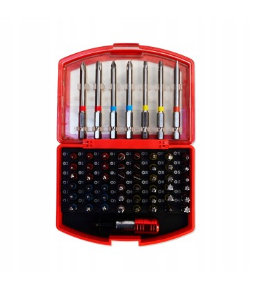 BITY ZESTAW BITÓW KOŃCÓWEK WKRĘTAKOWYCH 56 ELEMENTÓW SOLIDNA WALIZECZKA