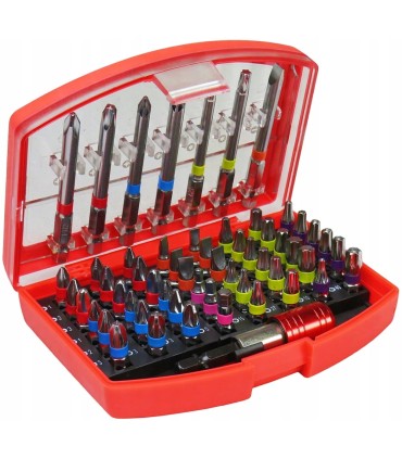 BITY ZESTAW BITÓW KOŃCÓWEK WKRĘTAKOWYCH 56 ELEMENTÓW SOLIDNA WALIZECZKA
