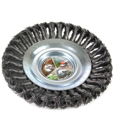 SZCZOTKA DRUCIANA DO KOSY SPALINOWEJ PLECIONA 200MM/25,4MM MAX 10000 RPM